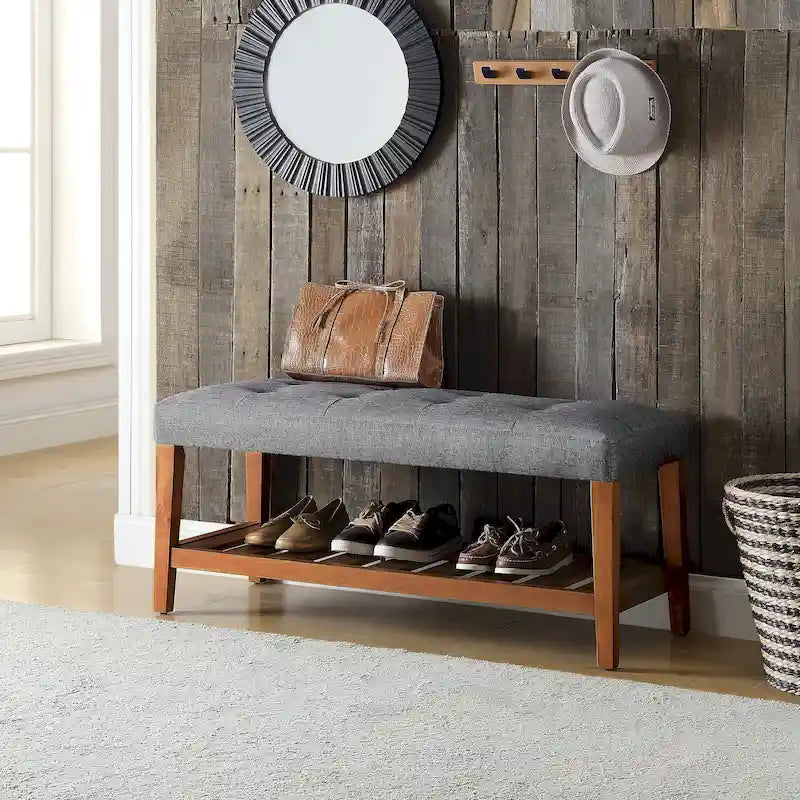 Gray & Oak Finish Bench
