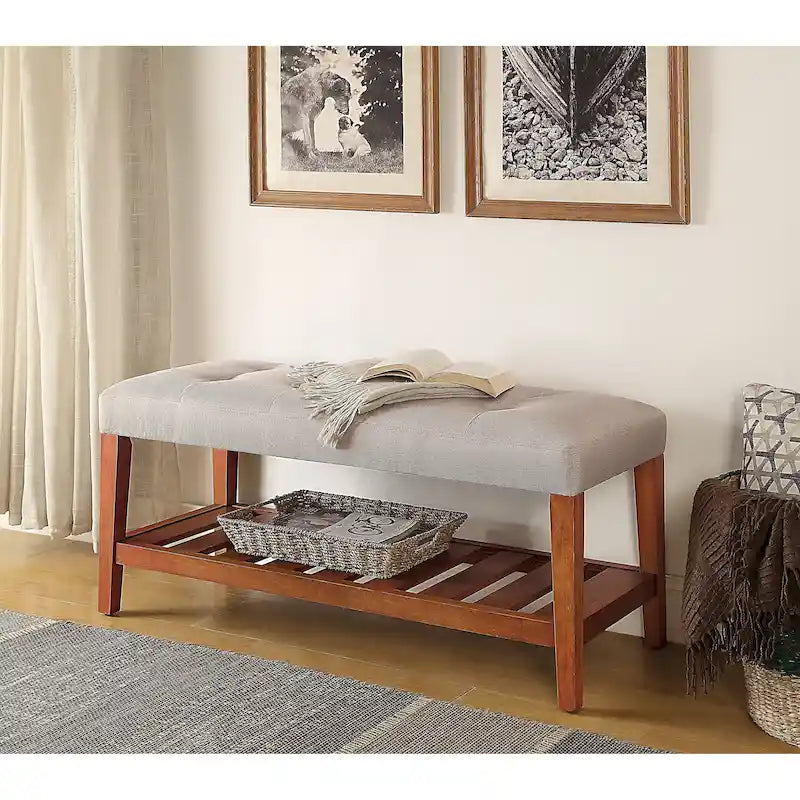 Gray & Oak Finish Bench