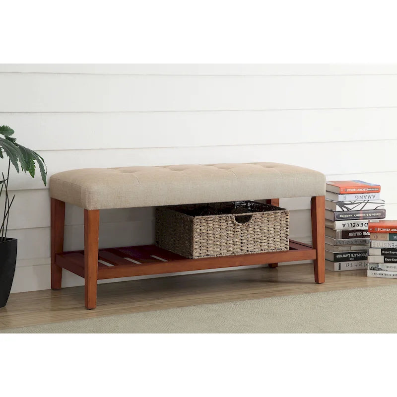 Gray & Oak Finish Bench