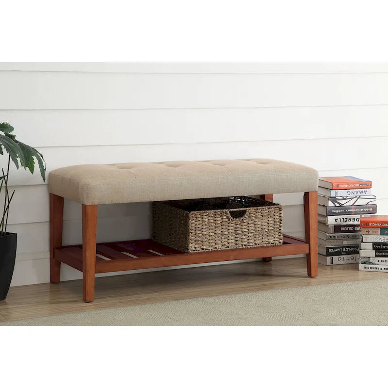 Gray & Oak Finish Bench