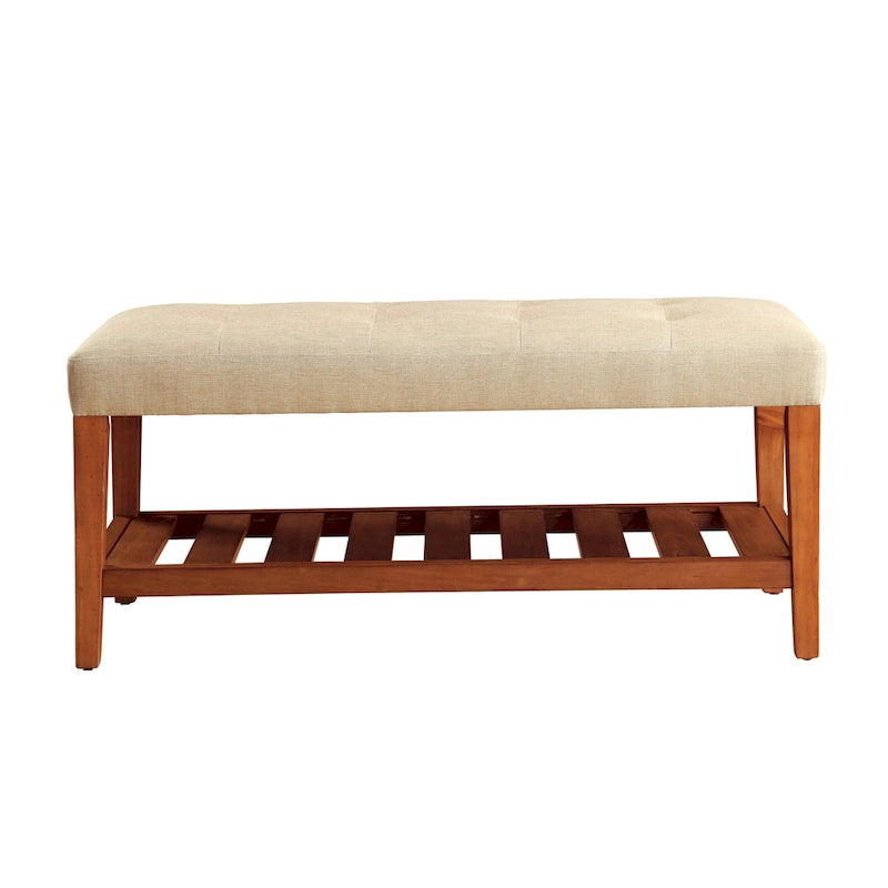 Gray & Oak Finish Bench