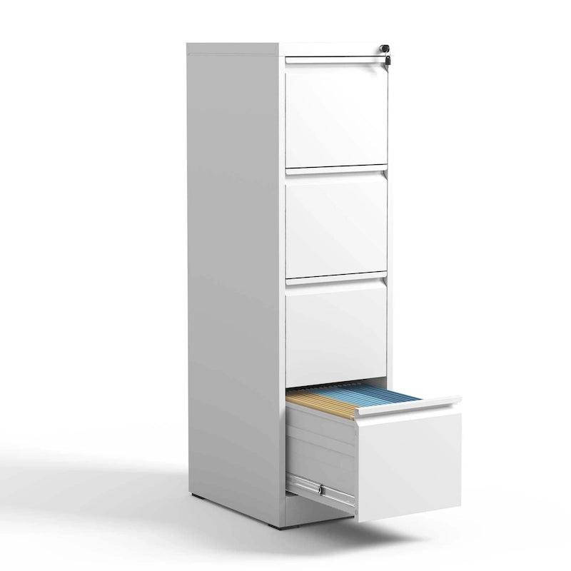 4 Drawer Metal Vertical File Cabinet with Lock Office Home Steel Vertical File Cabinet for A4 Legal/Letter Size