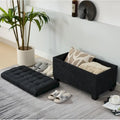Storage Ottoman Bench, Foot Rest with Legs, 16 x 30 x 16.1 Inches, End of Bed Bench, Storage Chest, Load up to 660 lb