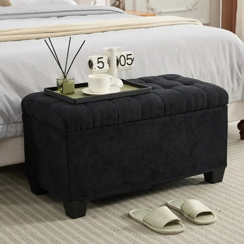 Storage Ottoman Bench, Foot Rest with Legs, 16 x 30 x 16.1 Inches, End of Bed Bench, Storage Chest, Load up to 660 lb
