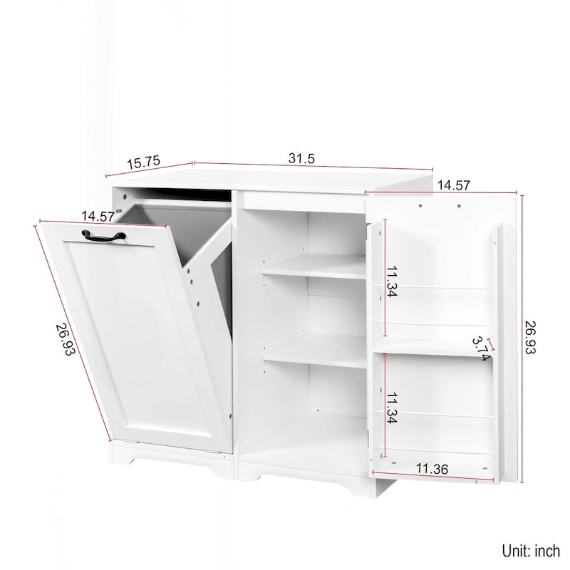 Versatile Freestanding Laundry Cabinet with Adjustable Shelves and Tilt-Out Hamper