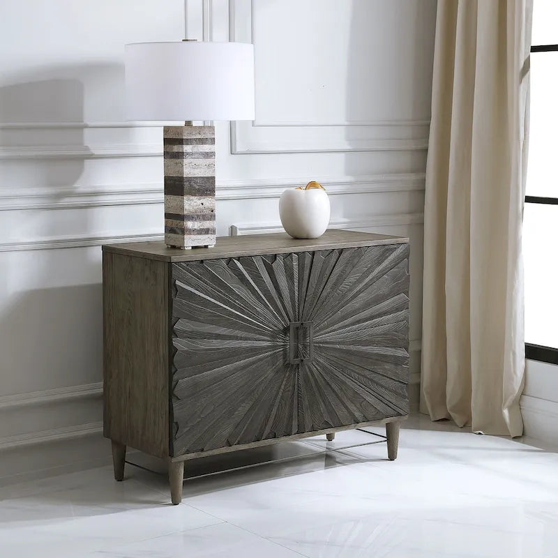 Uttermost Shield Grey Oak 2-door Cabinet