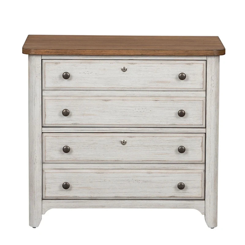Farmhouse Reimagined Antique White with Chestnut Lateral File