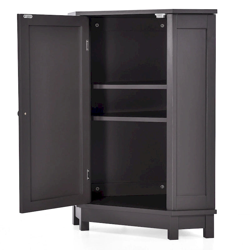 Triangle Corner Storage Cabinet with Shelf - N/A