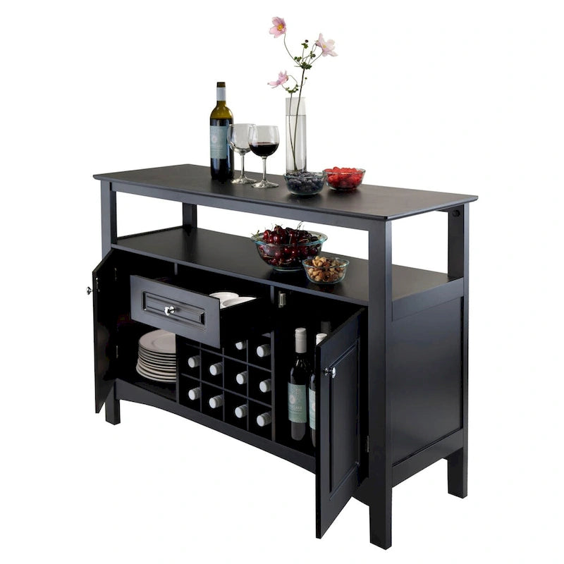 Jasper Buffet Cabinet, Black - 45.75 x 15.75 x 32.13 inches