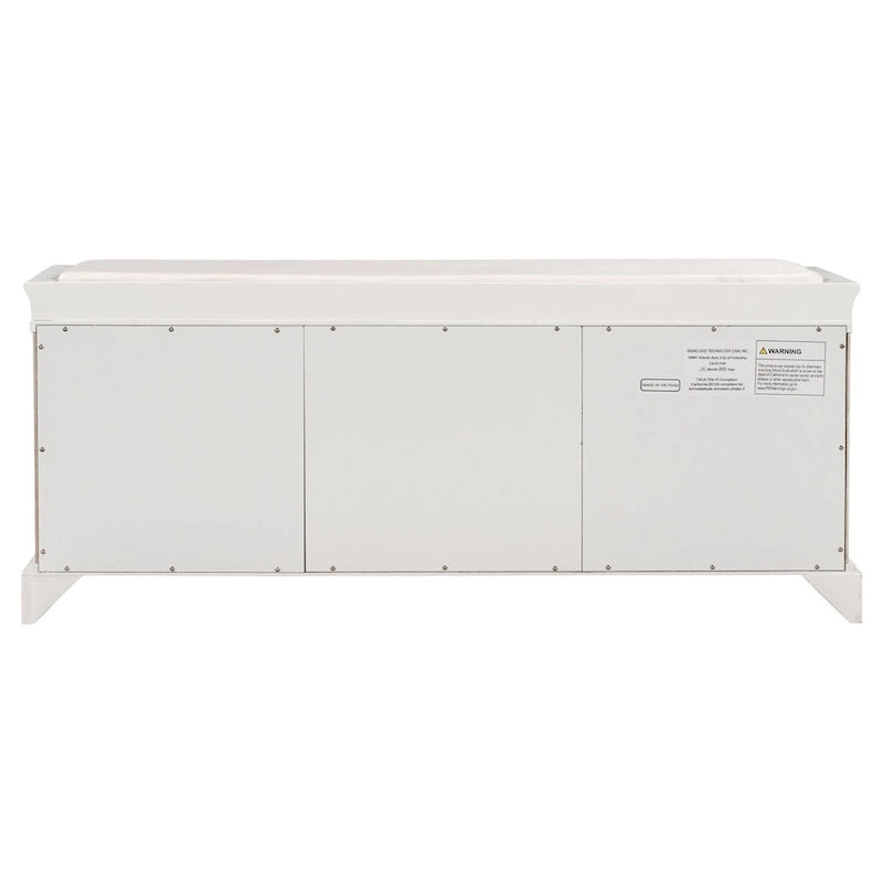 Storage Bench with 2 Drawers and 2 Cabinets, Shoe Bench with Removable Cushion for Living Room, Entryway