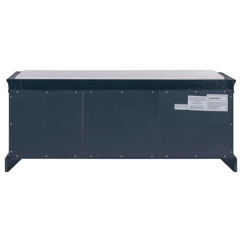 Storage Bench with 2 Drawers and 2 Cabinets, Shoe Bench with Removable Cushion for Living Room, Entryway