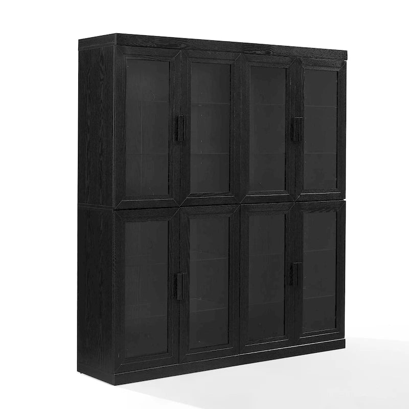 Crosley Essen 2Pc Glass Door Kitchen Pantry Storage Cabinet Set