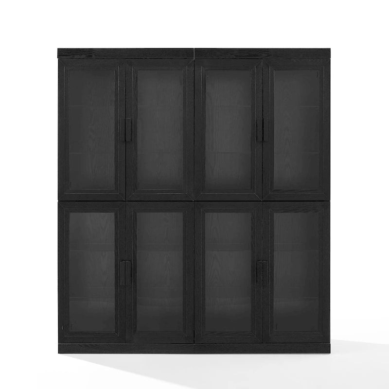 Crosley Essen 2Pc Glass Door Kitchen Pantry Storage Cabinet Set