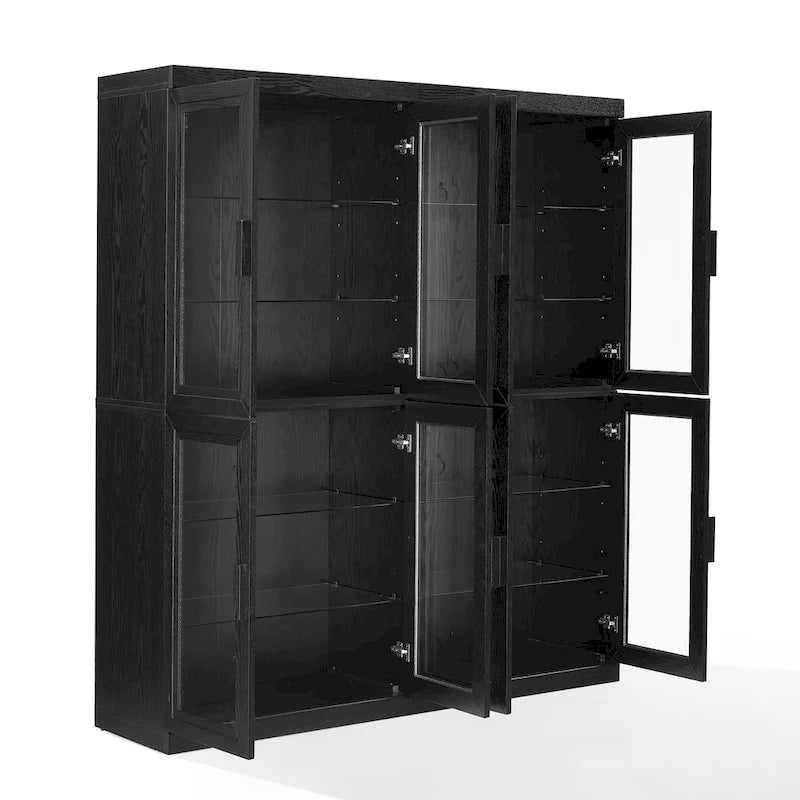 Crosley Essen 2Pc Glass Door Kitchen Pantry Storage Cabinet Set