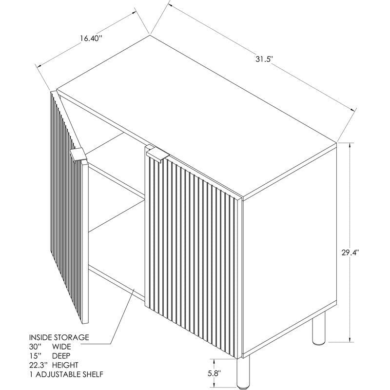 Merk Black Cabinet 2 Door