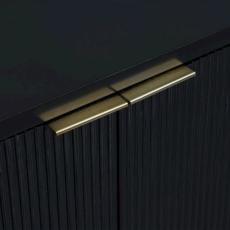 Four-Door Cabinet with Vertical Stripes and Wavy Design