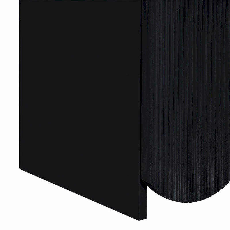 Four-Door Cabinet with Vertical Stripes and Wavy Design
