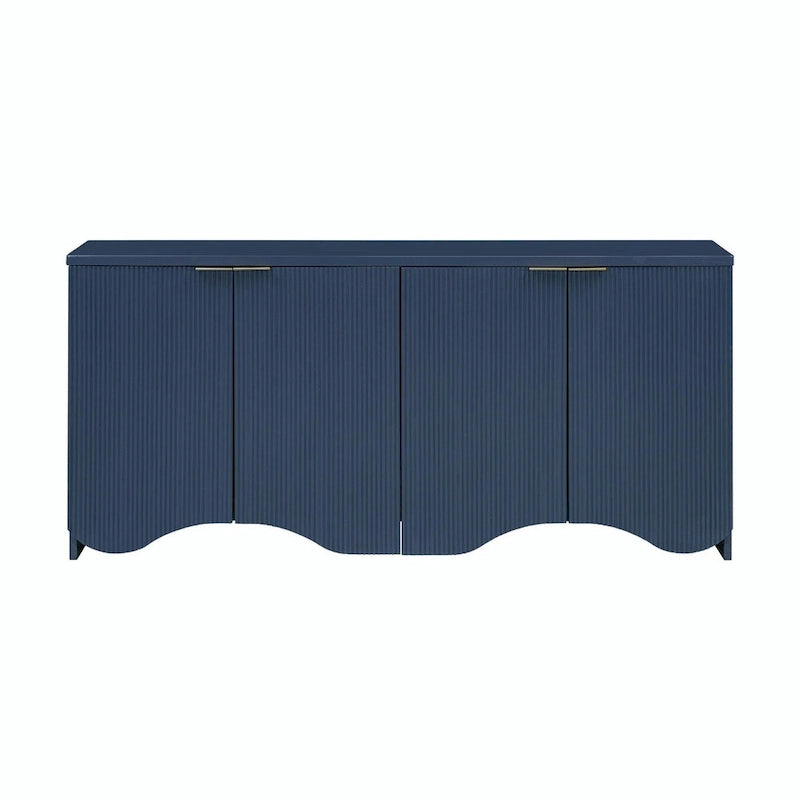 Four-Door Cabinet with Vertical Stripes and Wavy Design
