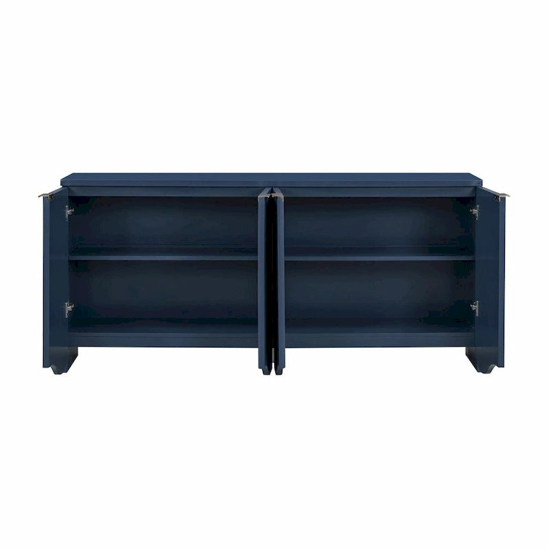 Four-Door Cabinet with Vertical Stripes and Wavy Design