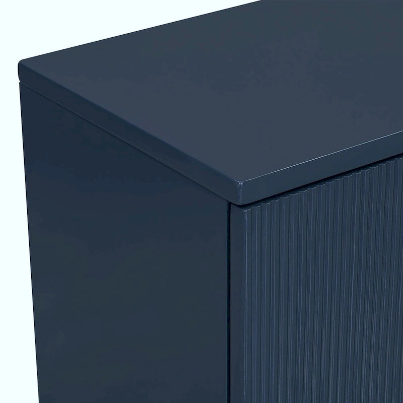 Four-Door Cabinet with Vertical Stripes and Wavy Design