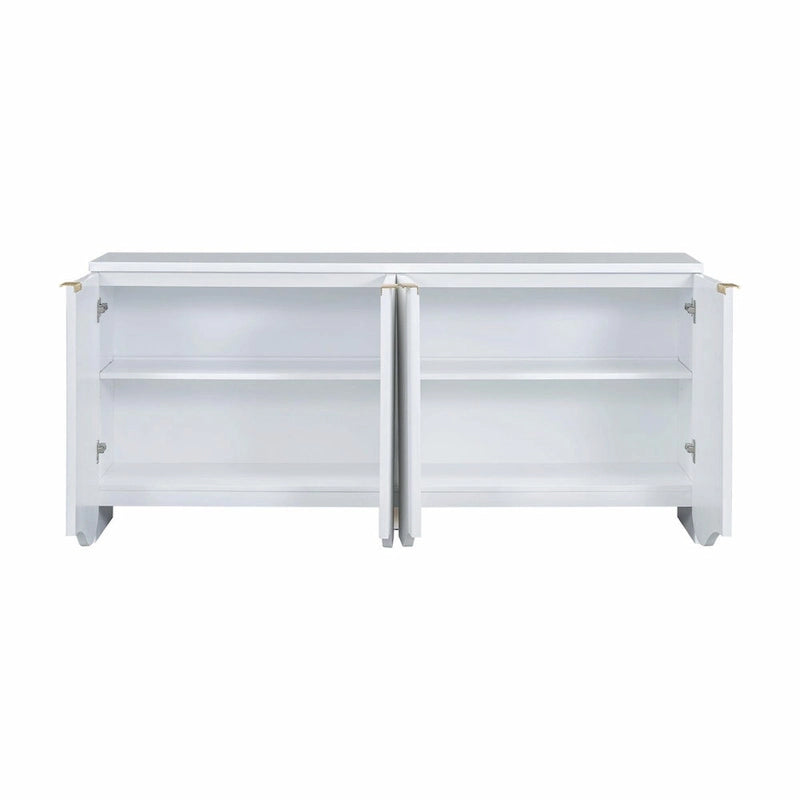Four-Door Cabinet with Vertical Stripes and Wavy Design