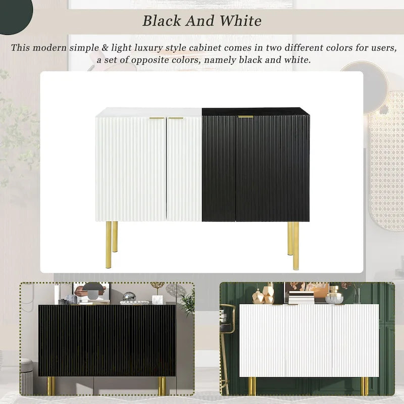 Modern Simple Sideboard Cabinet with Adjustable Shelves for Living Room, Dining Room