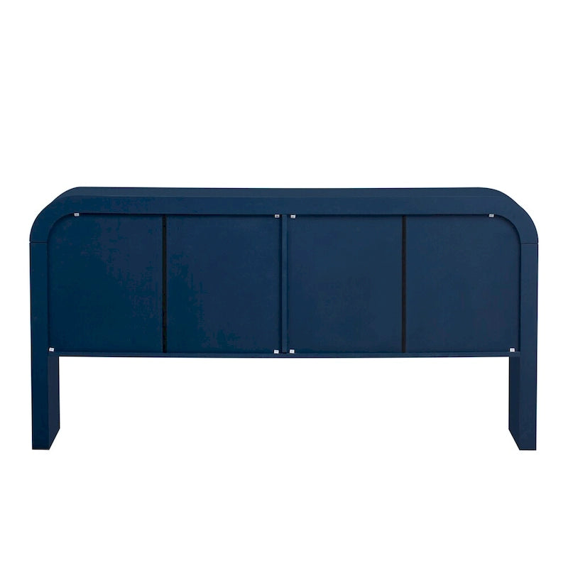 Striped Storage Cabinet with 4 Doors, Adjustable
