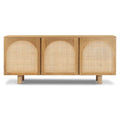 Poly & Bark Archi 70 Sideboard - Oak Wood with Cane Webbing Door Fronts