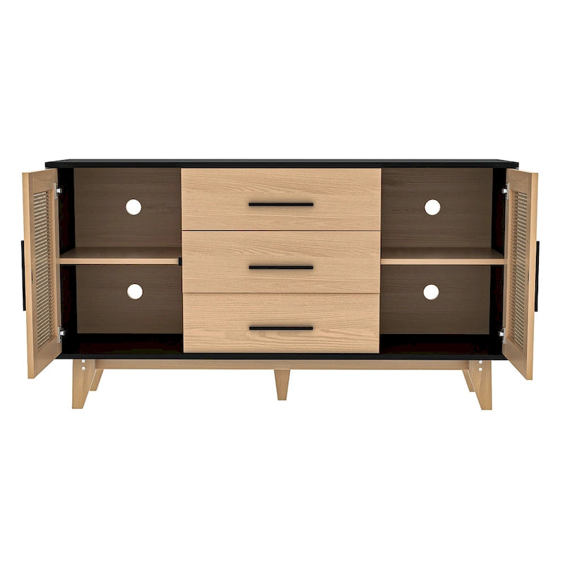 59 inch rattan storage cabinet