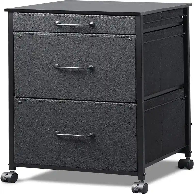 Mobile File Cabinet Dresser for Bedroom with 3 Drawers - 15.7D x 15.4W x 29.5H
