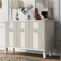 Simple and Atmospheric Solid Wood Veneer Fraxinus Mandschuric Cabinet with Three fir Doors,Adjustable