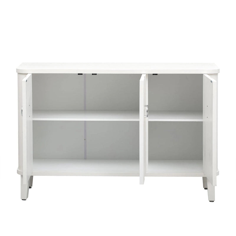 Simple and Atmospheric Solid Wood Veneer Fraxinus Mandschuric Cabinet with Three fir Doors,Adjustable