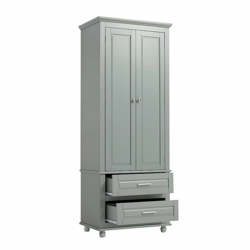 Tall Storage Cabinet with Two Drawers