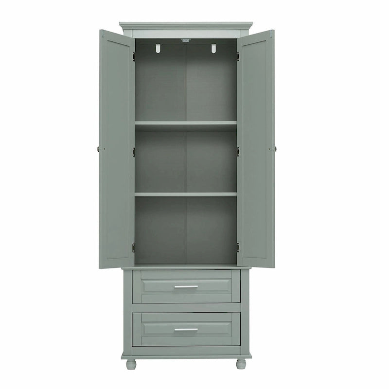 Tall Storage Cabinet with Two Drawers