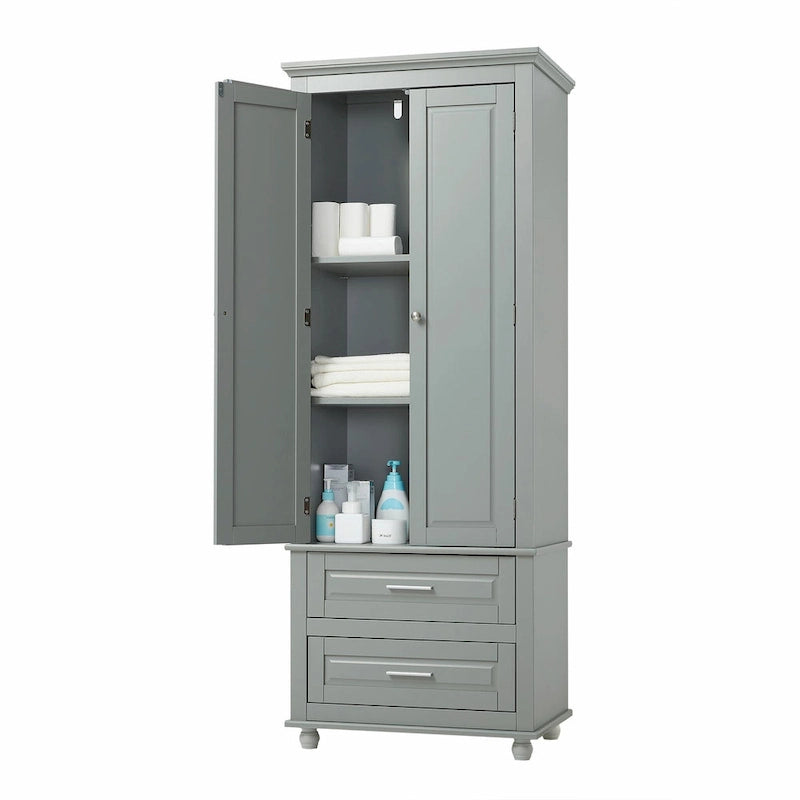 Tall Storage Cabinet with Two Drawers