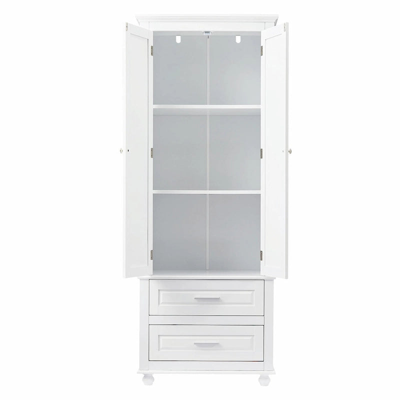 Tall Storage Cabinet with Two Drawers
