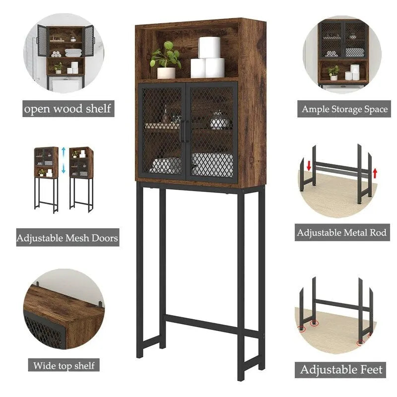Bathroom Organizer Over Toilet - 9.06D x 24.8W x 65H