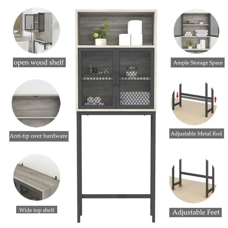 Bathroom Organizer Over Toilet - 9.06D x 24.8W x 65H