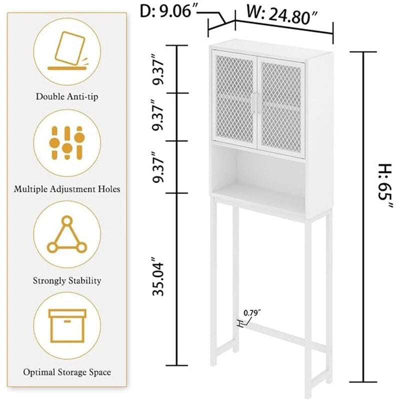 Bathroom Organizer Over Toilet - 9.06D x 24.8W x 65H