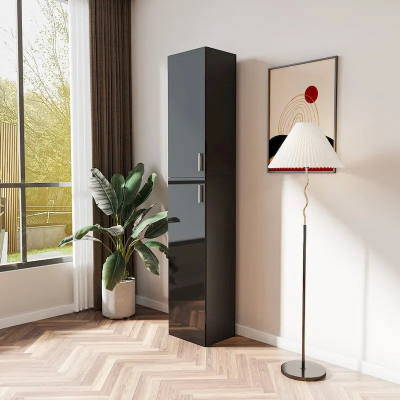 Freestanding Cabinet with Inadjustable Shelves - 13.78*11.50*74.80