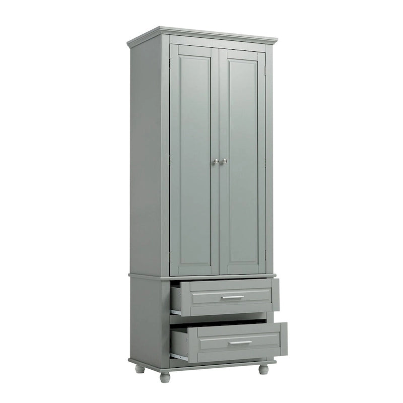 Tall Storage Cabinet with Two Drawers for Bathroom/Office