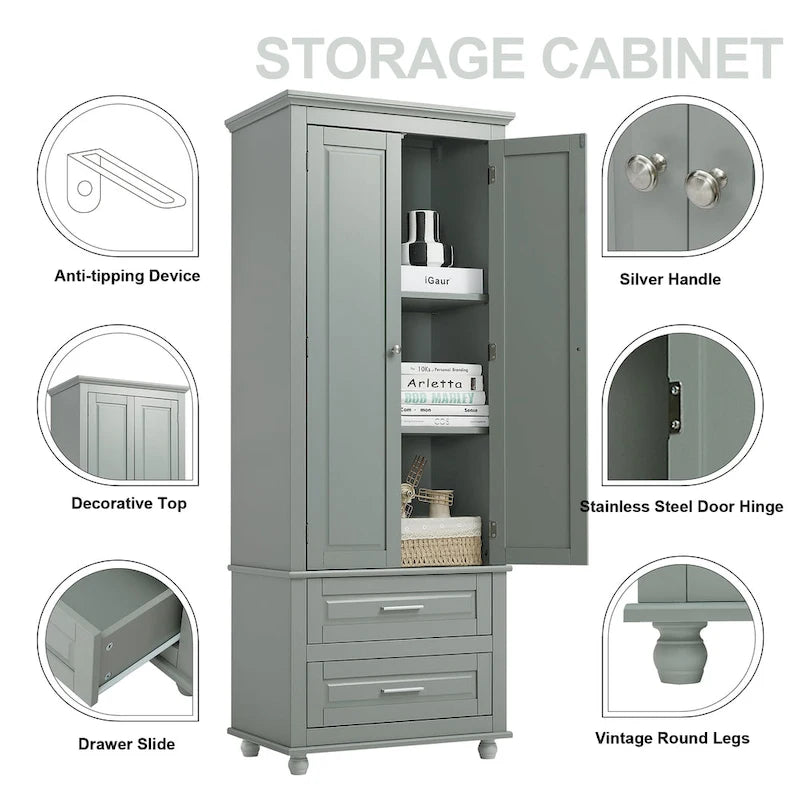Bathroo Storage Cabinet with Two Drawers