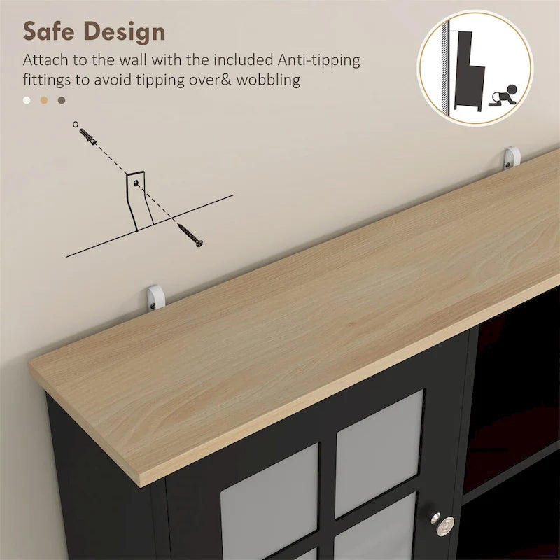 72 Freestanding Kitchen Pantry Cabinet