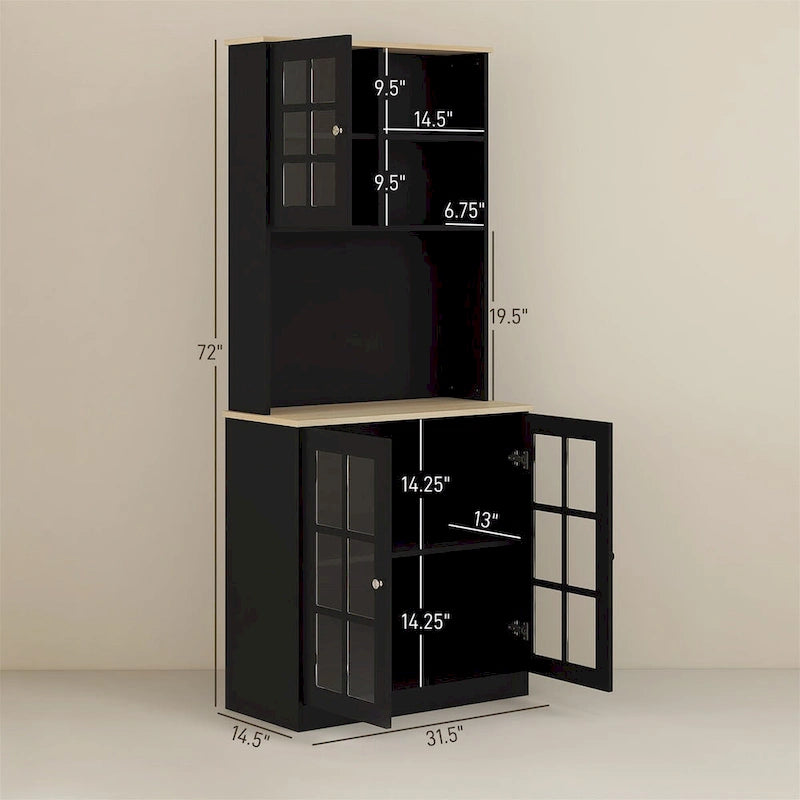 72 Freestanding Kitchen Pantry Cabinet