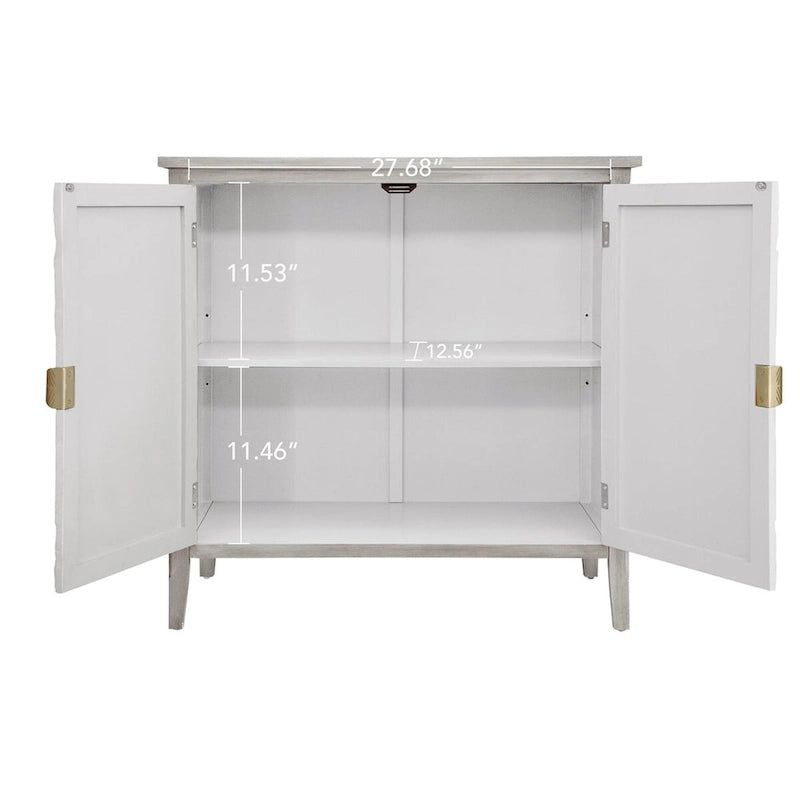 Light Grey 30.71 in. H Storage Cabinet with Shelves - 31.50 x 14.97